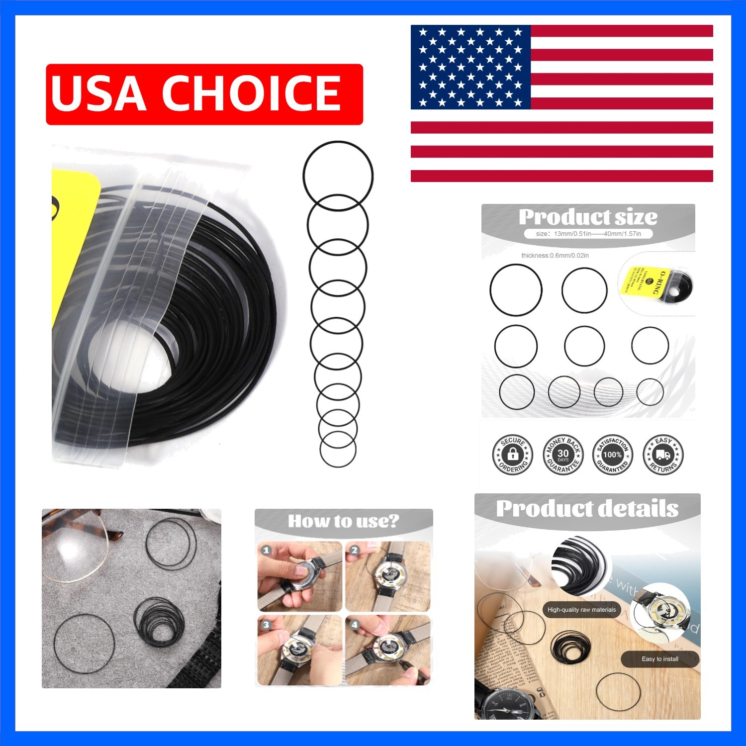 O Ring Watch Gasket, 28 Pcs 0.6mm Waterproof Rubber Watchs Seal Washers Watch…