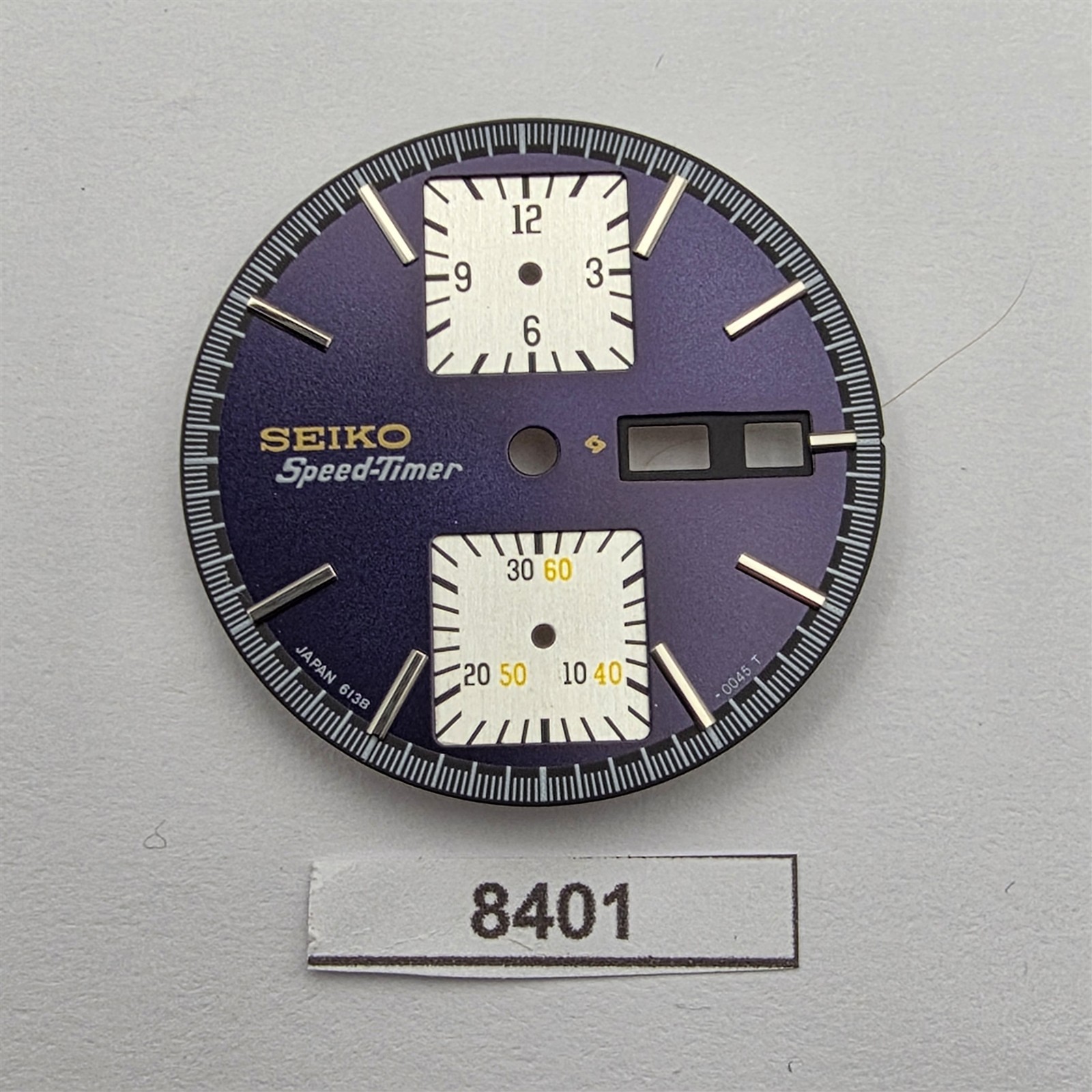 NU AFTERMARKET SEIKO 6138-0030 CHRONOGRAPH BLUE KAKUME WATCH DIAL HANDS KIT 8402