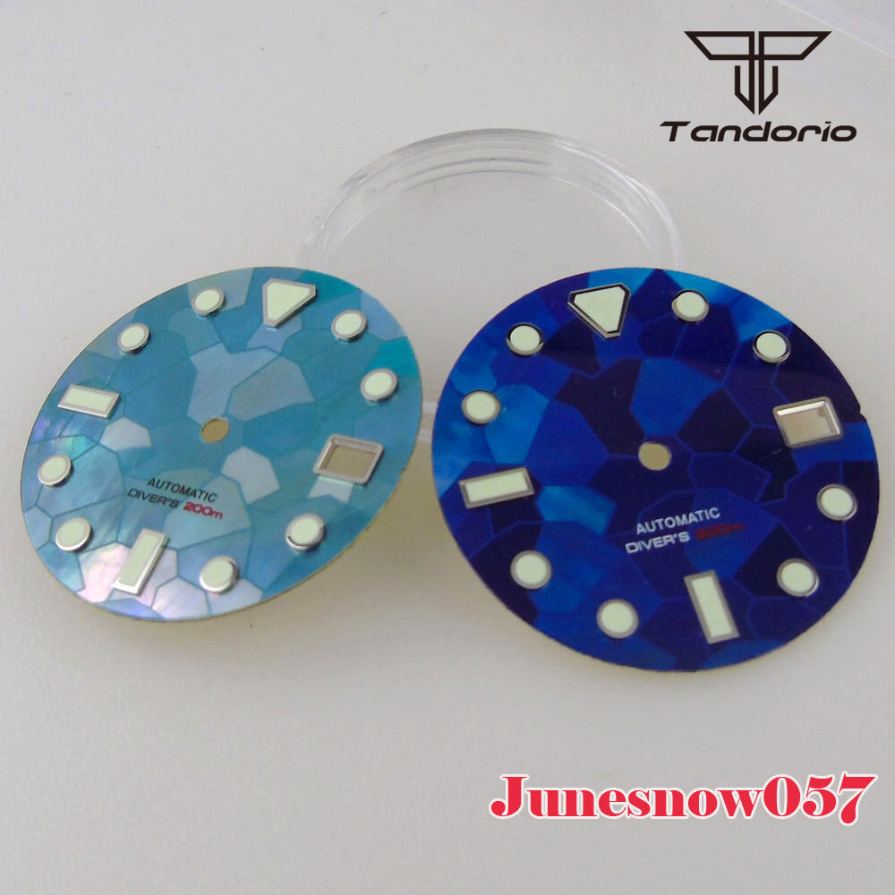 Accessories 29mm Blue/Black Red MDP Fritillaria Watch Dial Fit NH35A NH36A SKX