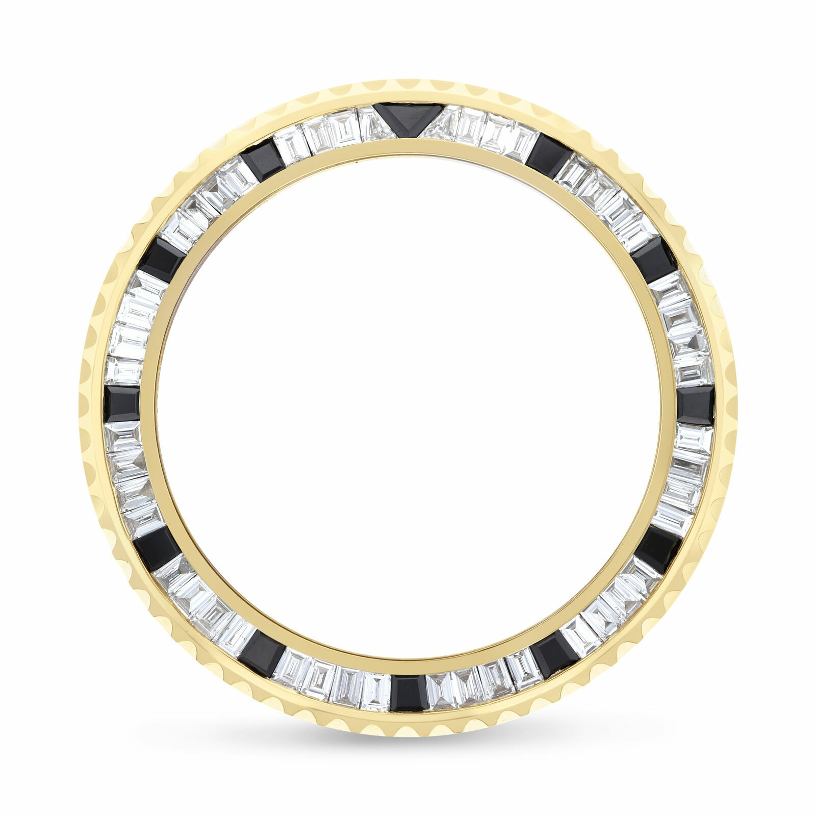 MENS BLACK ONYX AND NATURAL DIAMOND BEZEL FOR ROLEX SUBMARINER 18KY 16613, 16618