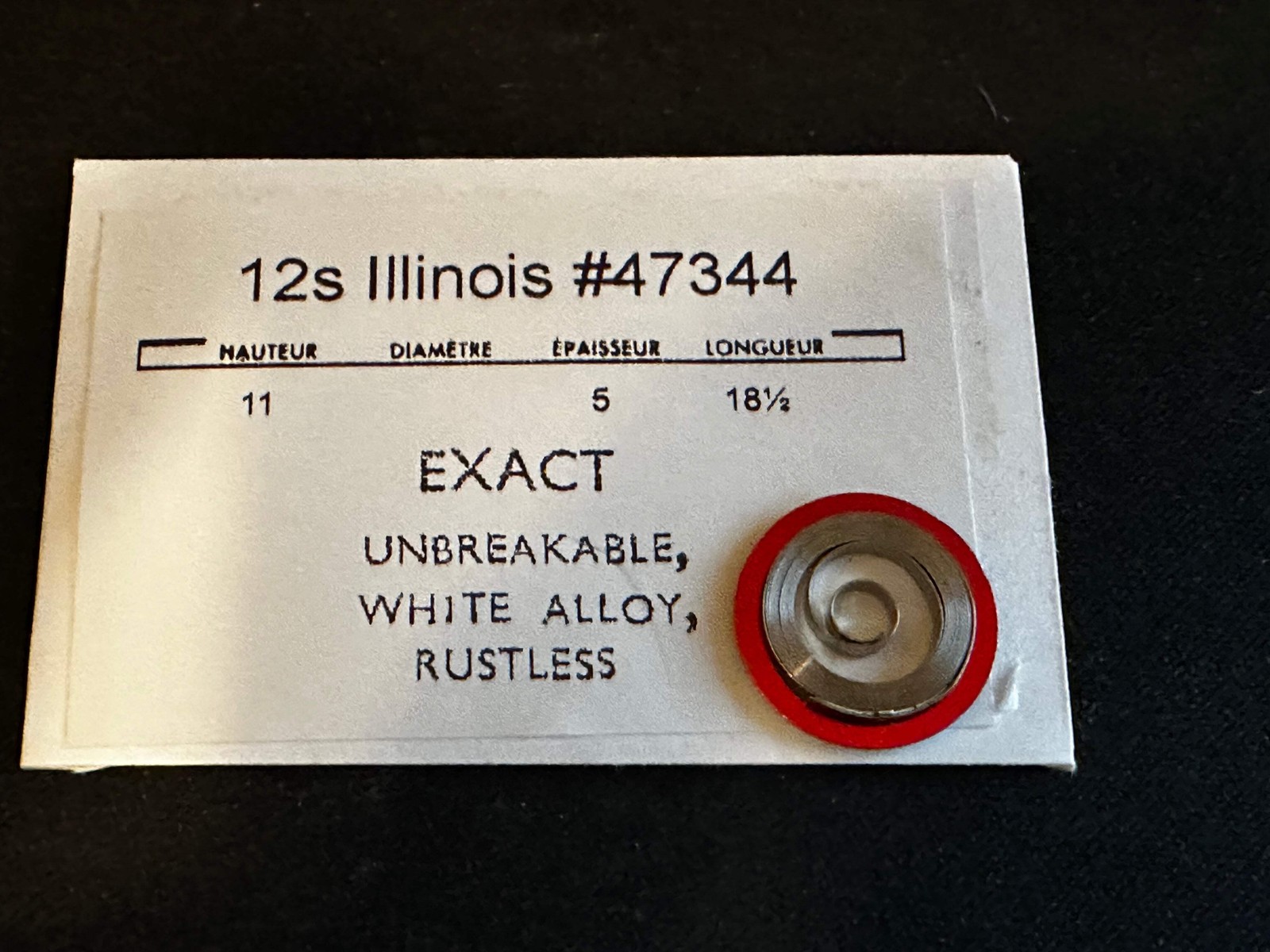 Illinois Mainspring for 12s No. 47344 (EXACT) – Alloy