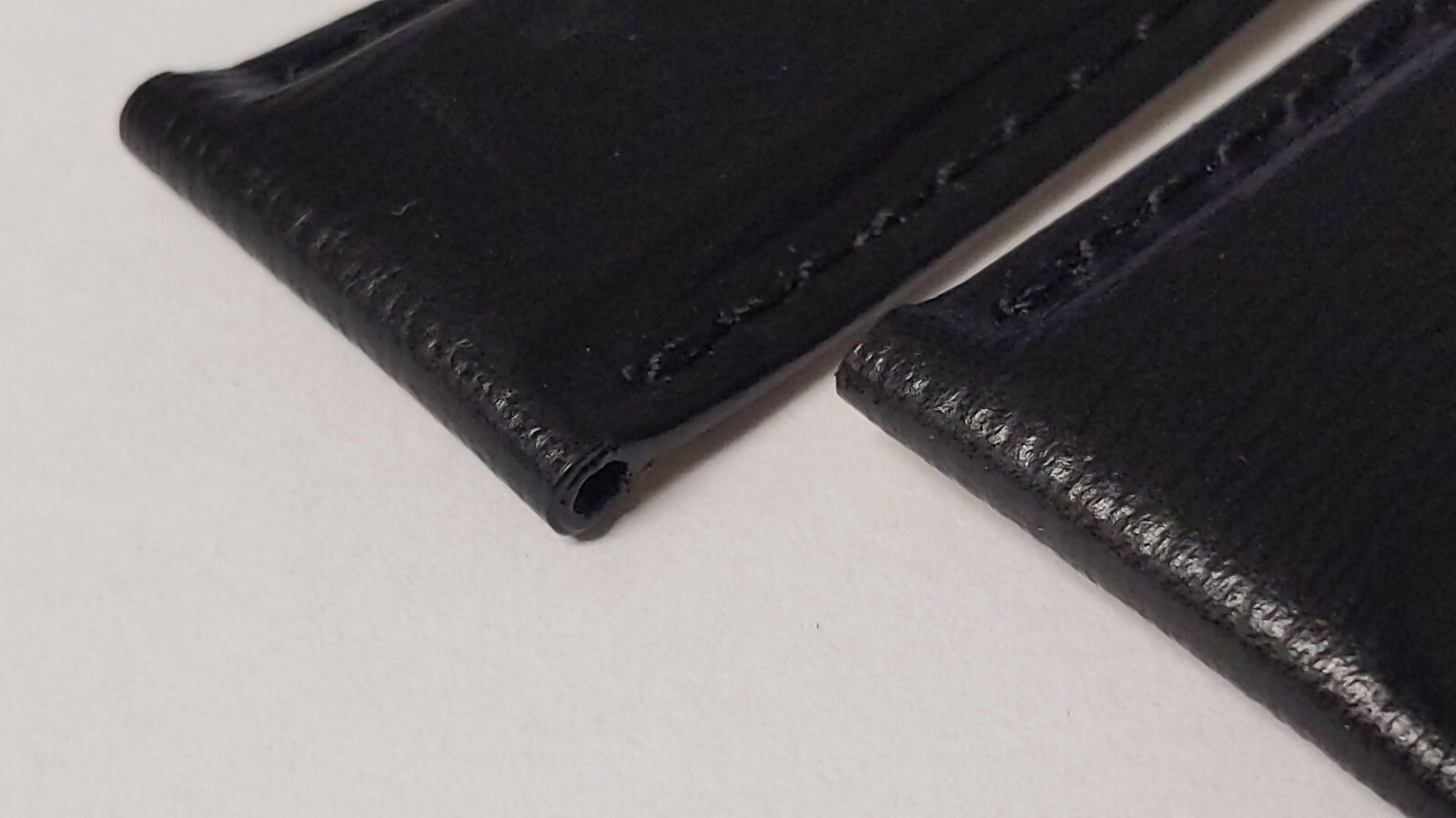 Montblanc Band BLACK with BLACK stitch, LEATHER with soft underside.genuine,22mm