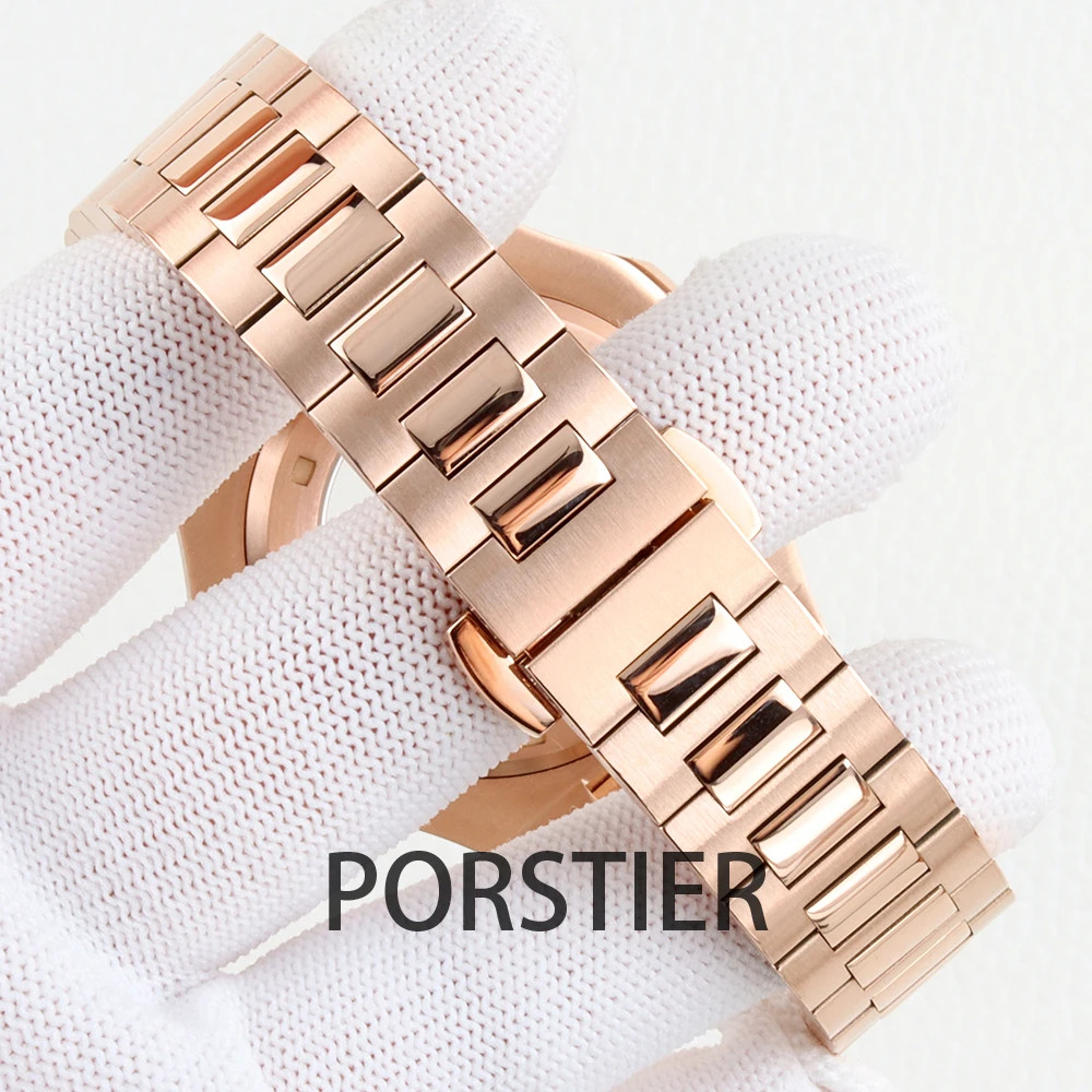 40mm Square Watch Case for Nautilus NH35 NH36 NH38 movement 30.5mm Dial Rose Gol