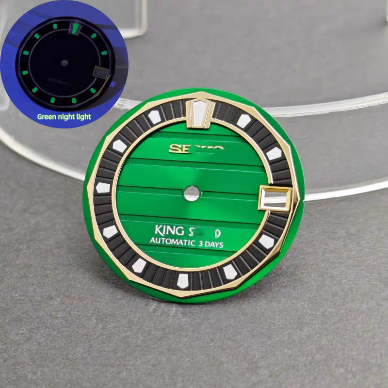 28.5mm Green Luminous Watch Dial for Nh35 Nh36 Movement Modification Accessories