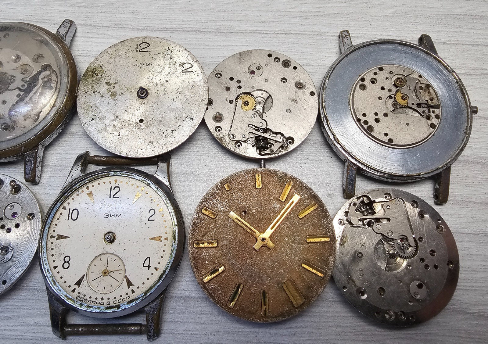 Soviet Vintage Movement Zim Raketa Pobeda USSR Watch Mechanisms for parts