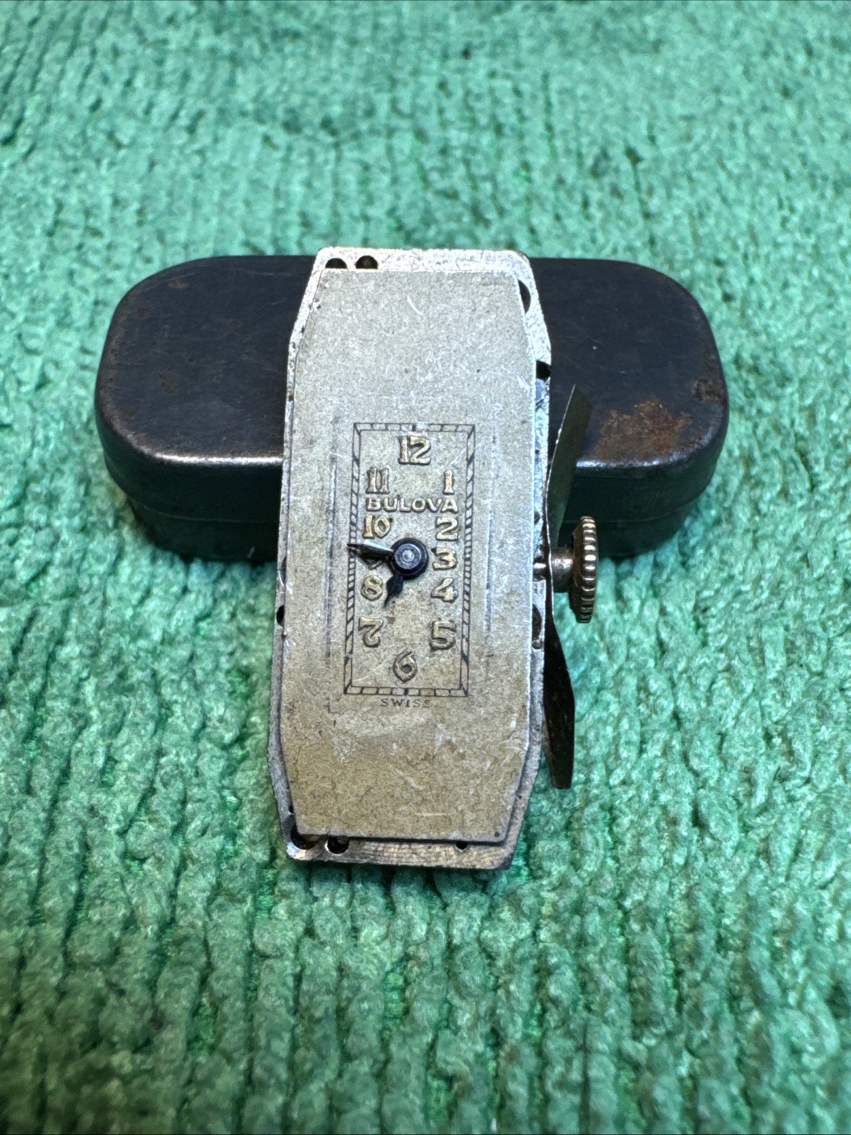 Untested Bulova 4AF Watch Movement Overwound Balance Wheel Not Free For Parts￼