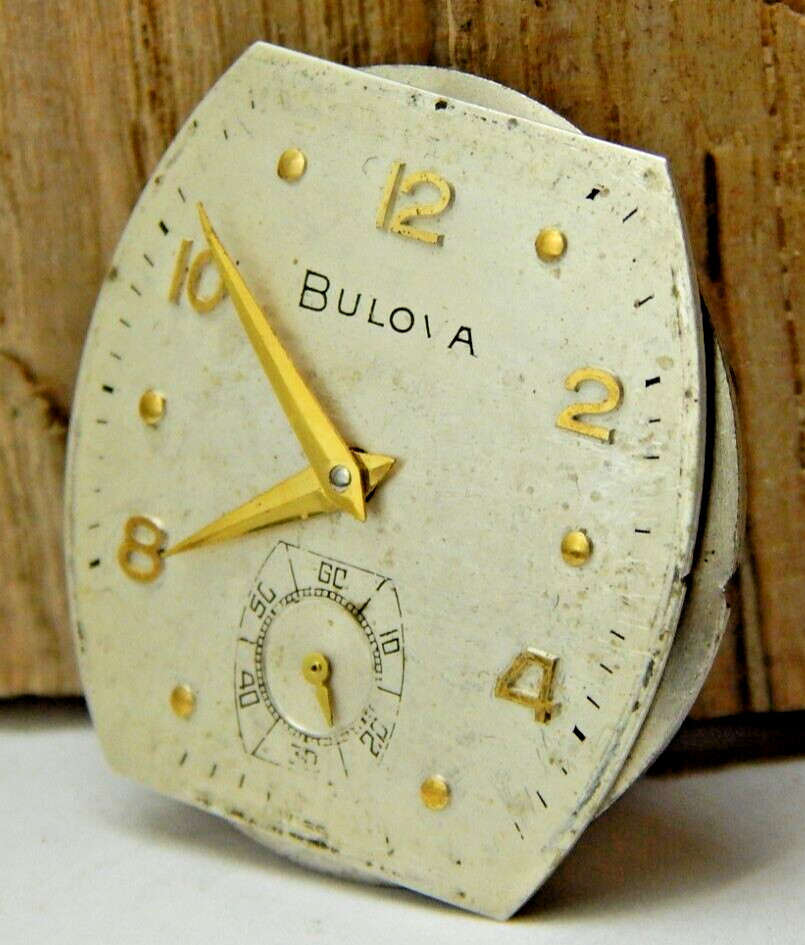 Vintage 1955 Bulova 11AC 17 jewel men’s wrist watch movement with dial and hands