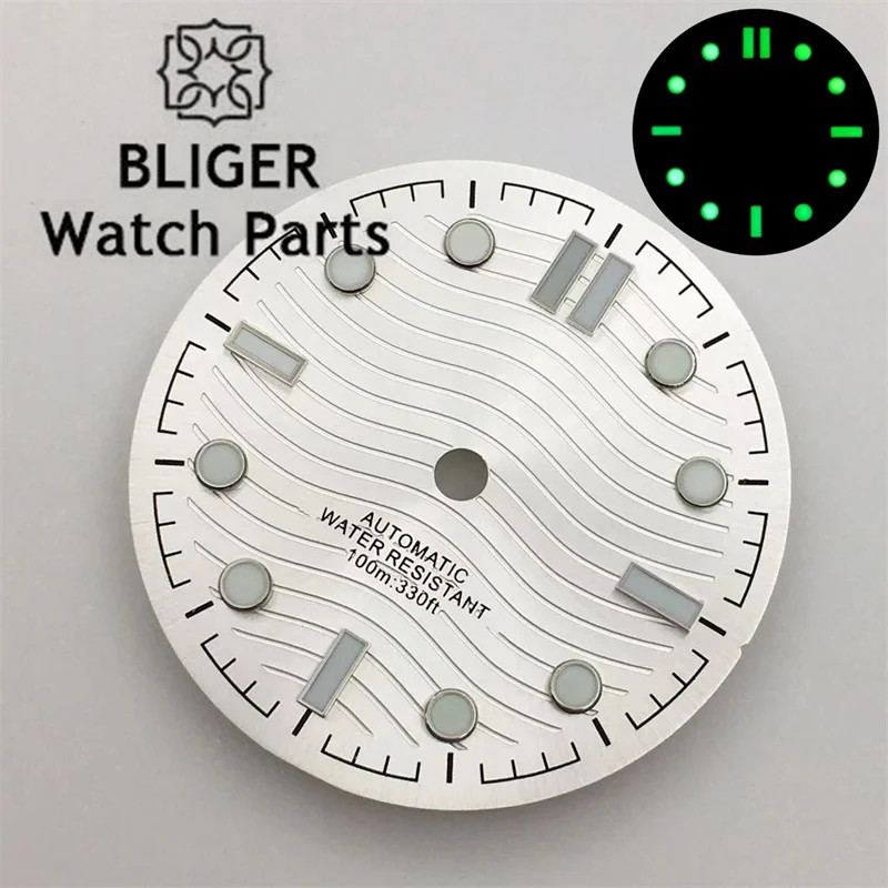 31Mm Black Silver Blue Green Watch Dial Luminous Fit NH35 NH36 Miyota8215 821A D