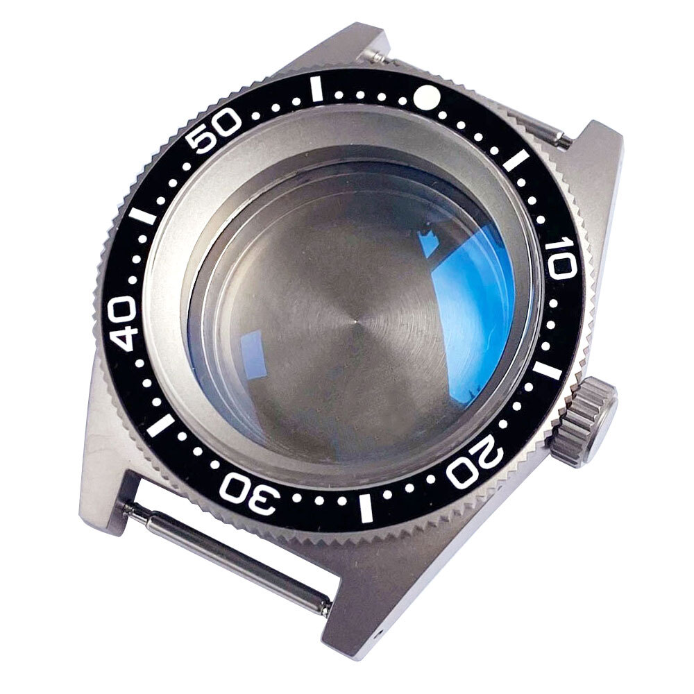41mm Retro Titanium Watch Case Luminous Ceramic Bezel For NH35 ETA2824 PT5000