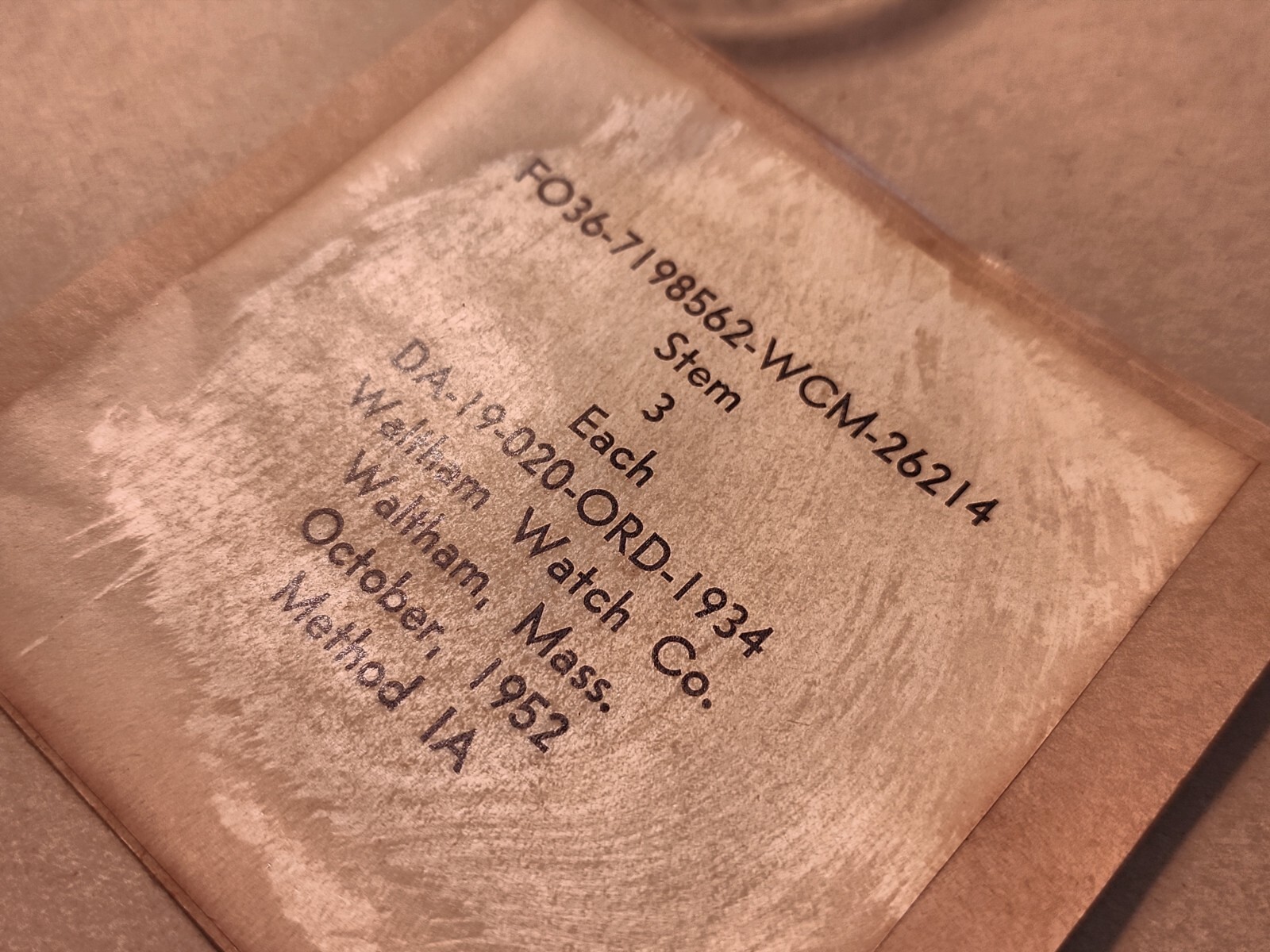 Sealed Pack Of 3 Waltham 6/0 26214 Winding Stems For A-11 Navigation Watch