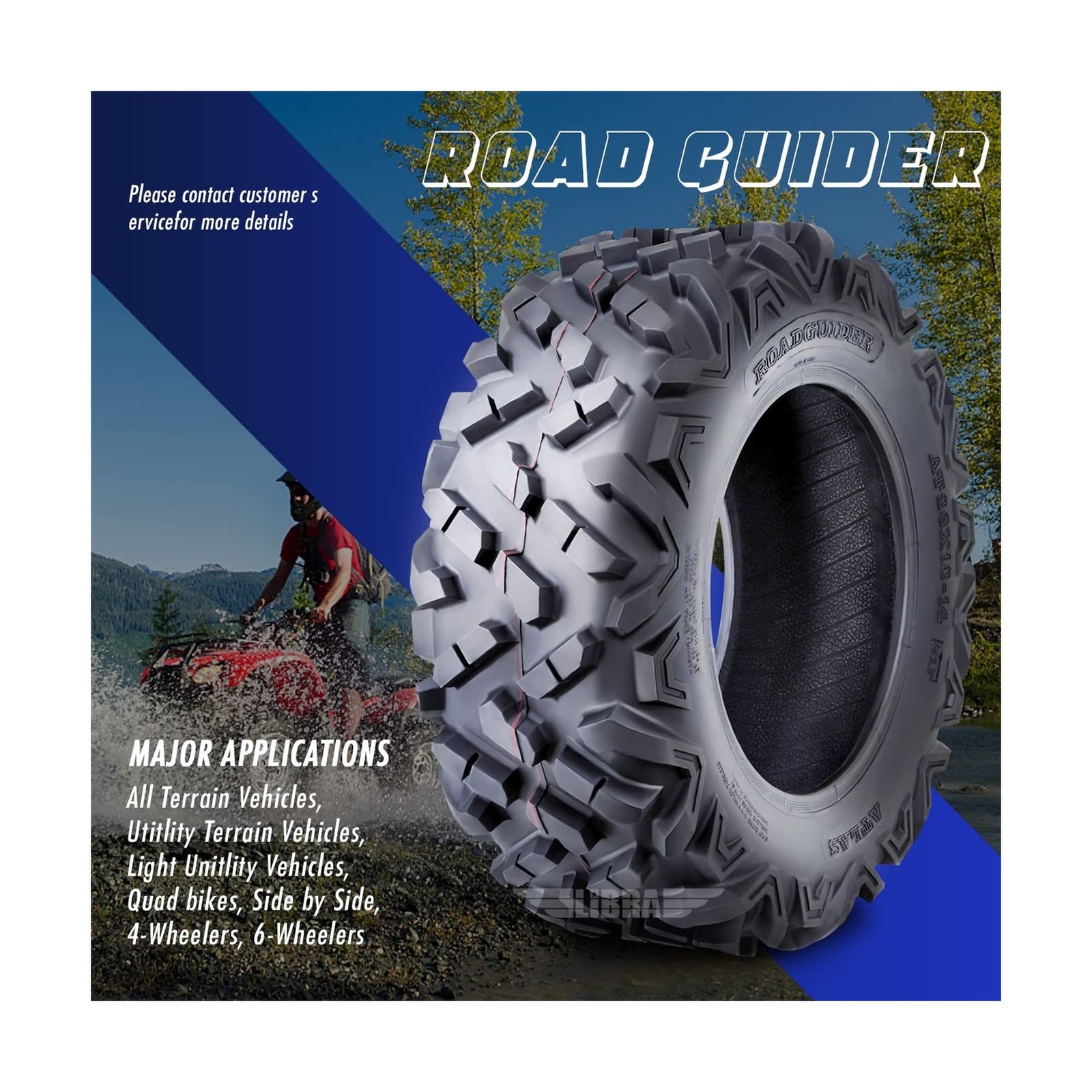 ROADGUIDER Full Set ATV UTV Tires 27×9-14 27x9x14 Front & 27×11-14 27x11x14 R…