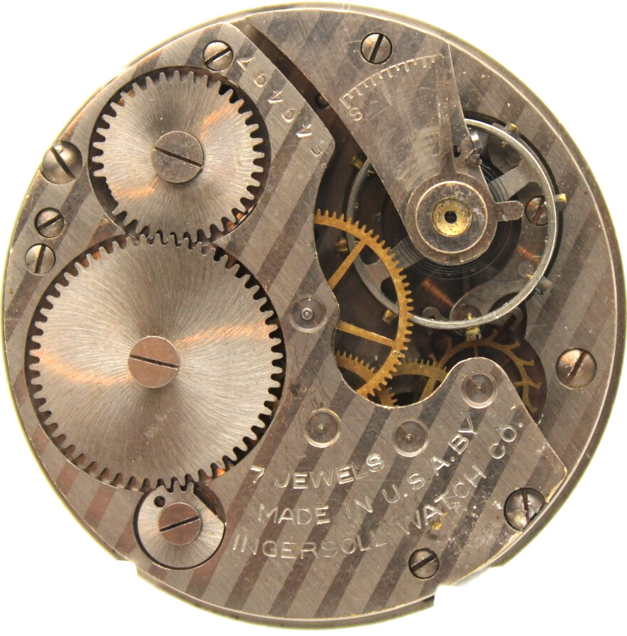 1917-1922 RELIANCE (INGERSOLL) POCKET WATCH MOVEMENT 549497 USA 16s 7j (QB2)