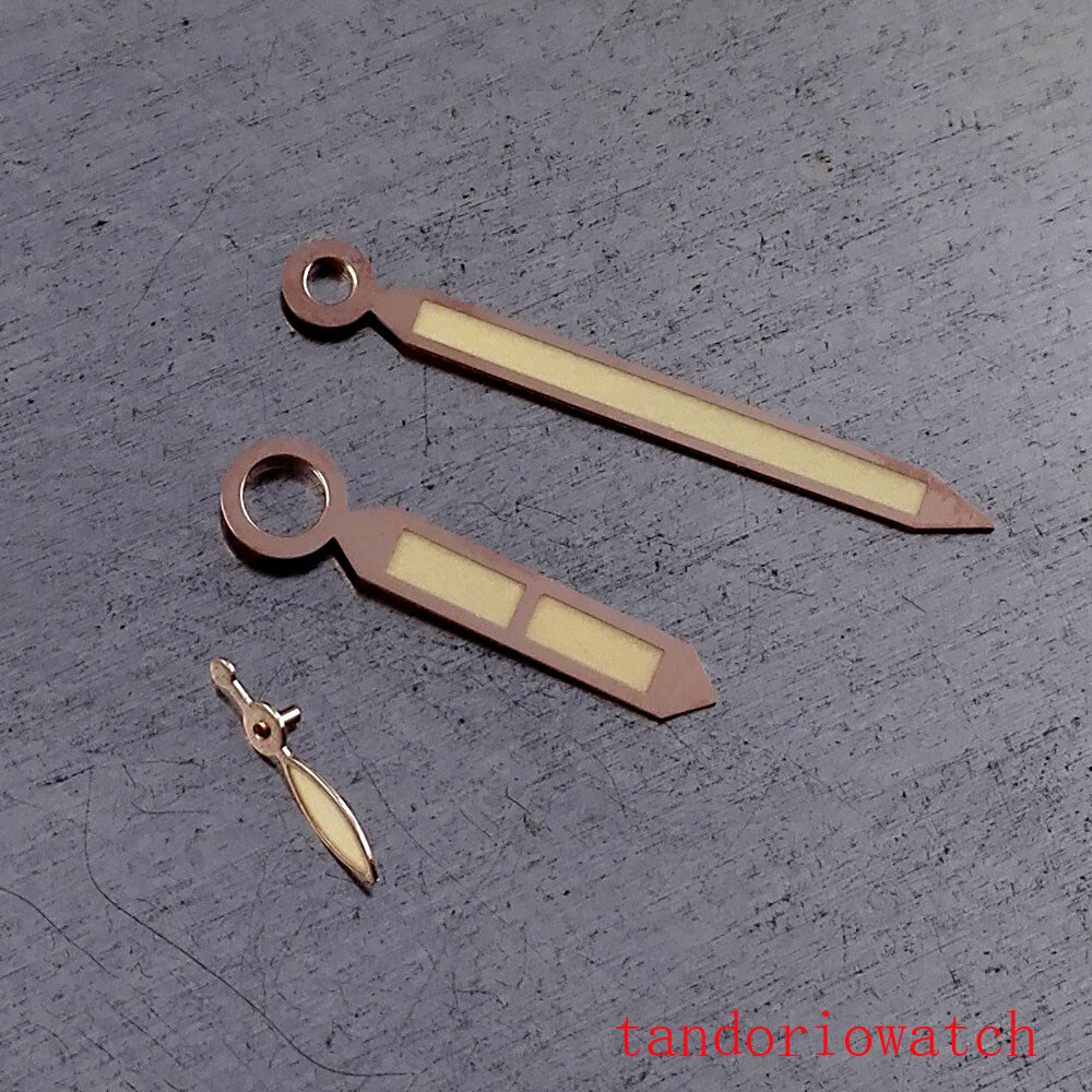 High quality rose gold coated luminous watch hand fit 6497 hand winding movement