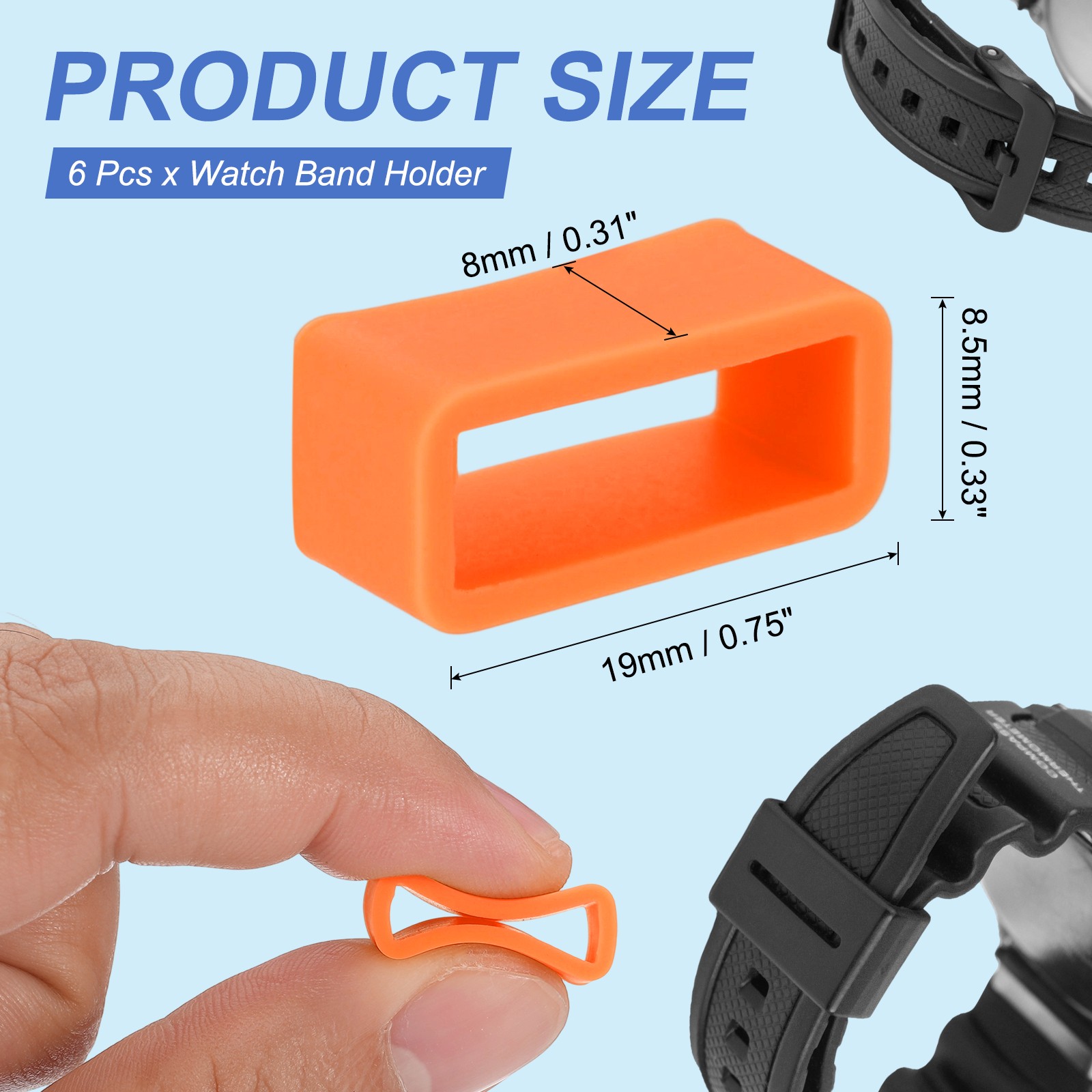 6 Pieces Silicone Watch Strap 16mm Replacement, Orange for [Brand]