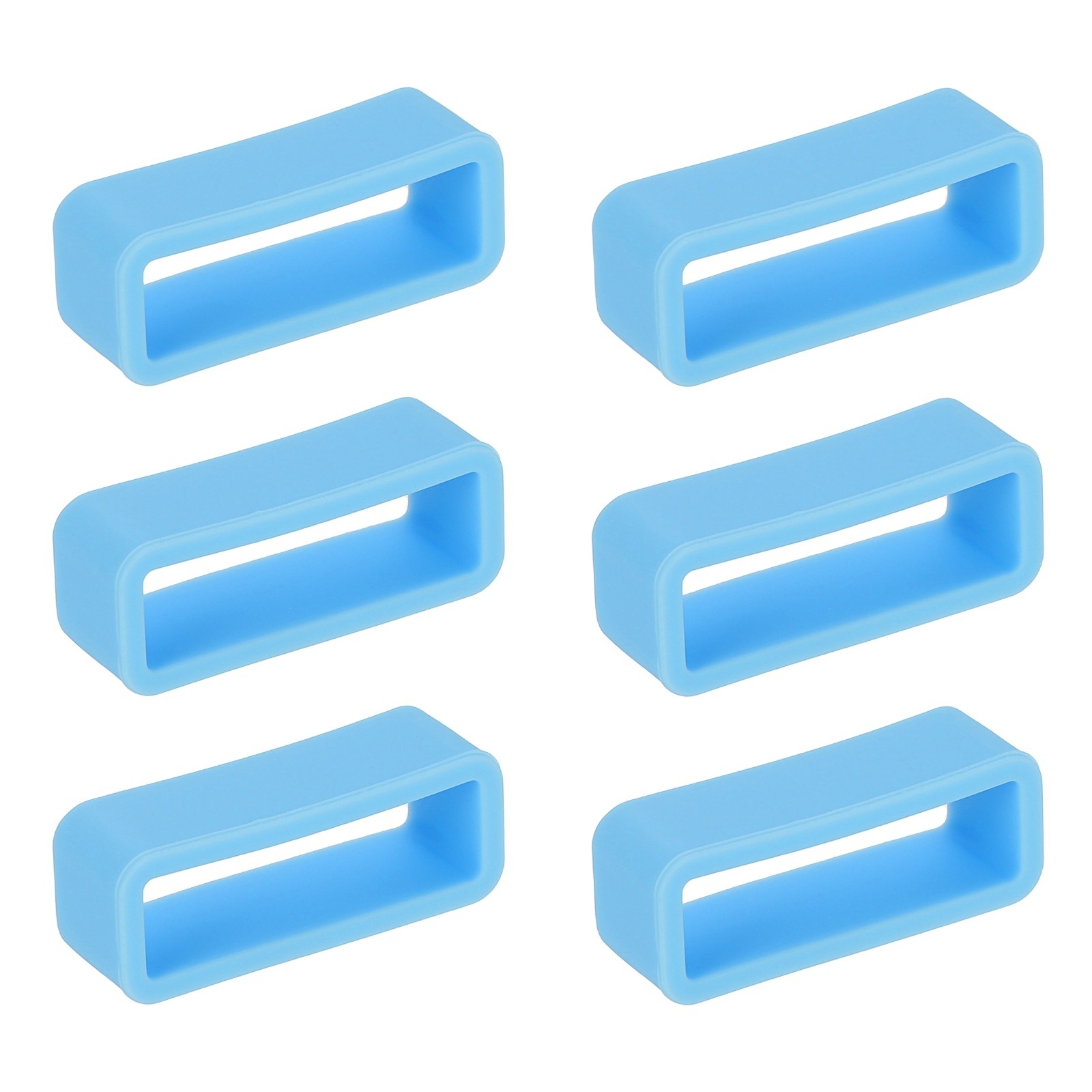6Pcs, Watch Band Loop 20mm Silicone Watch Strap Retainer Loop Blue