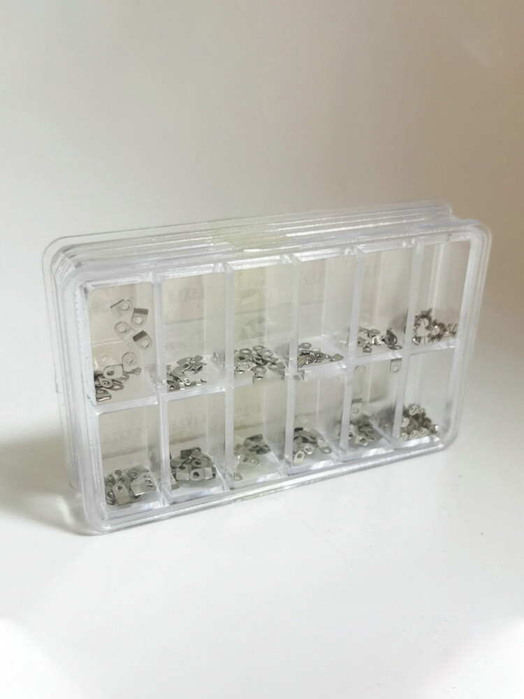 Watchmakers Watch Case Movement Support Clamps Tabs & Screws Steel Parts SetSh
