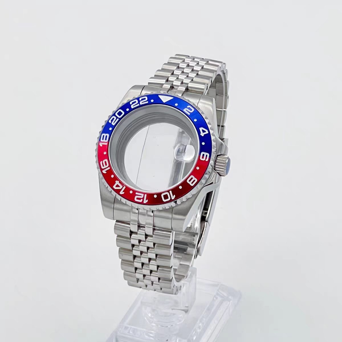 For Nh34 Nh35 Nh36 Brushed 40mm Watch Case Vintage Retro Pepsi Bezel Mod 20ATM