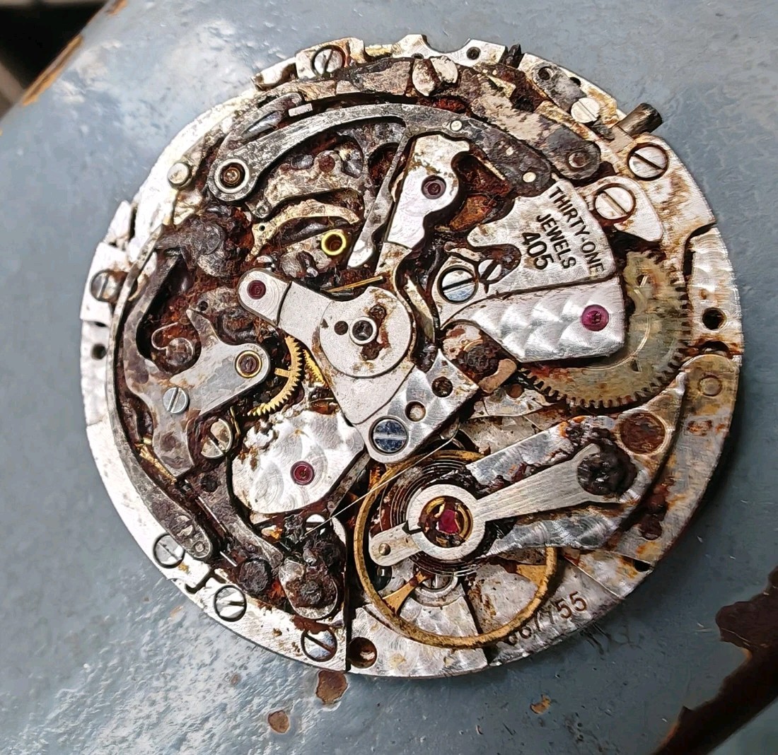 Zenith El Primero 405 MOVEMENT INCOMPLETE chronograph parts repair project