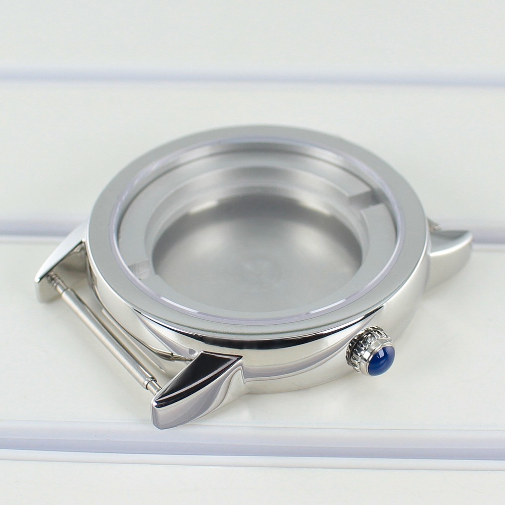 Sapphire 100m Waterproof 42mm Pilot Watch Case Steel Patrimony Mod For ETA 2824