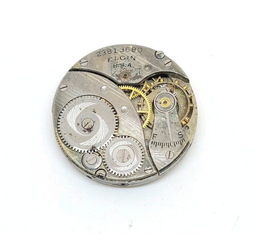 1921 Elgin Model 3 Grade 463 7J 3/0s Mechanical Pocket Watch Movement For Repair