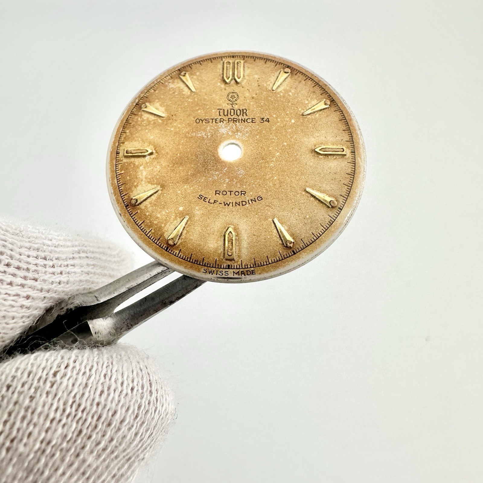 RARE 1950s Tudor Rose Tritium Patina Dial Ref. 7909 caliber 390 Oyster Prince