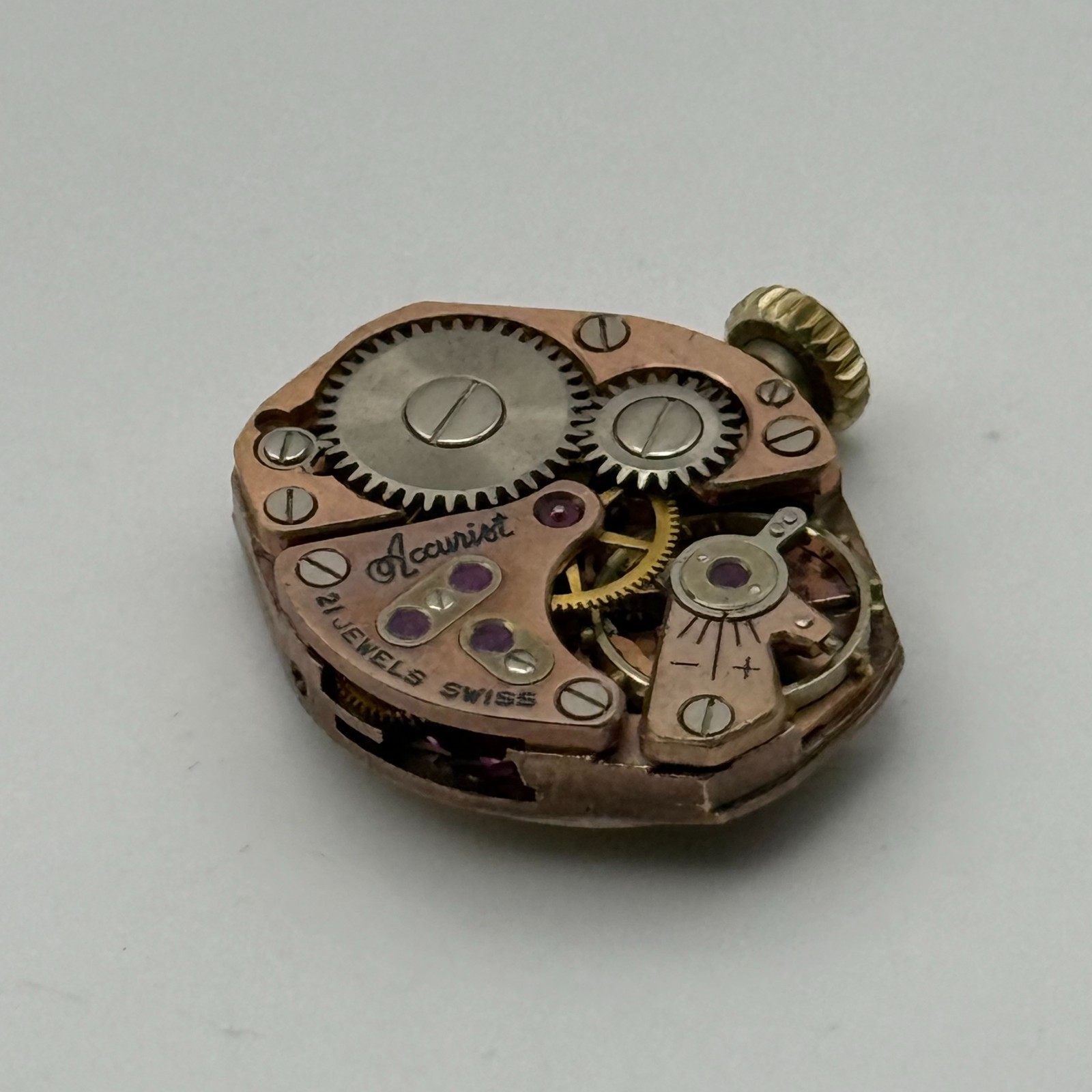 FHF 60 Watch Movement Accurist 21 Jewels Swiss Manual Wind Parts Repair 15.3mm