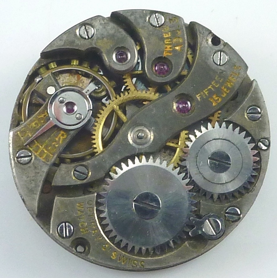 Vintage Optima Watch Co. Wristwatch Movement – 17 Jewels – Parts / Repair