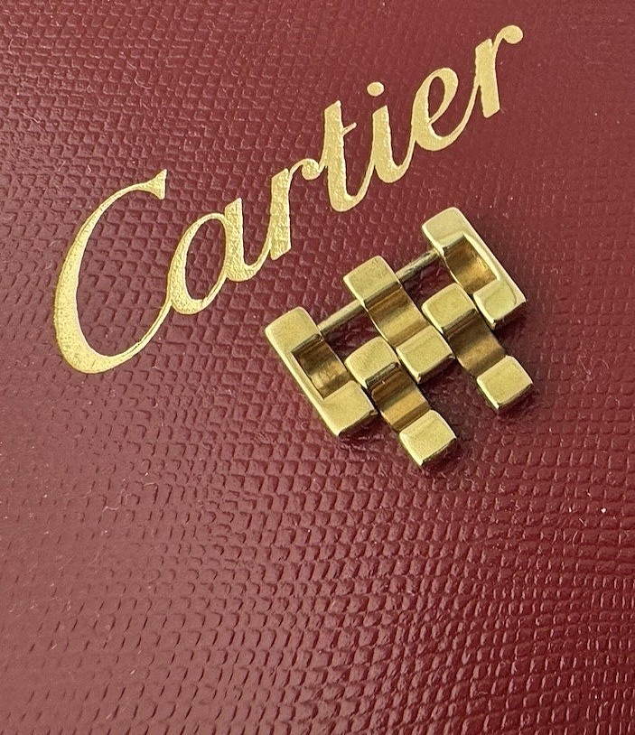 Cartier Watch Bracelet Link Panther 18k Yellow Gold 15mm RARE TWO Screws SWISS