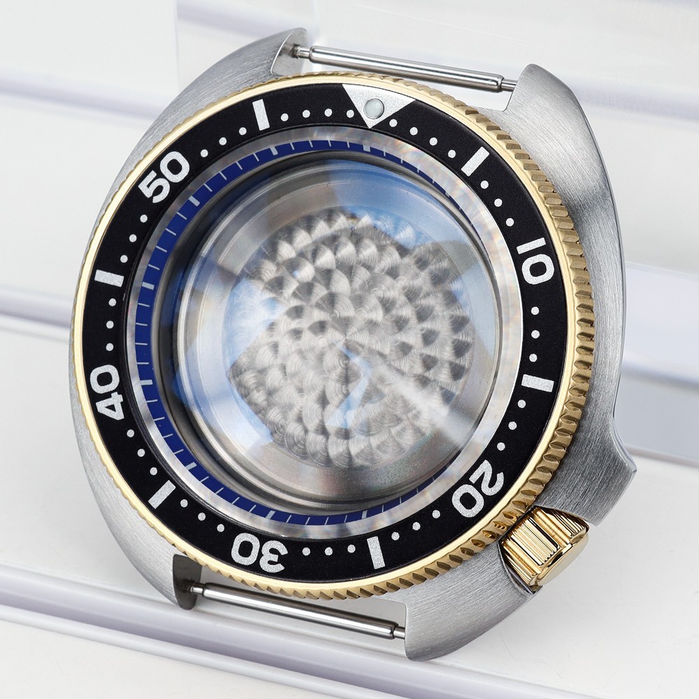 FEIYASHI 44mm NH35 Watch Cases STEEL turtle Style 10ATM For Seiko NH35 Movement