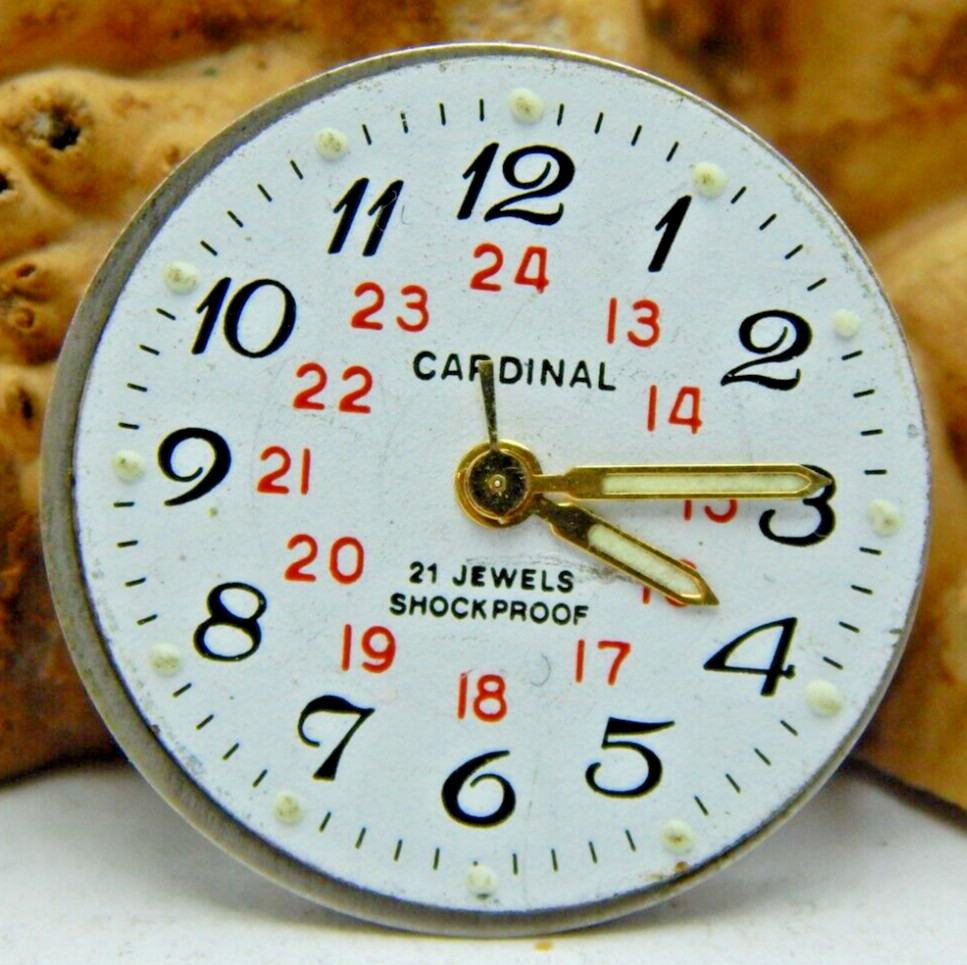 Vintage Cardinal Z2009B 21 jewel ladies wrist watch movement with dial and hands