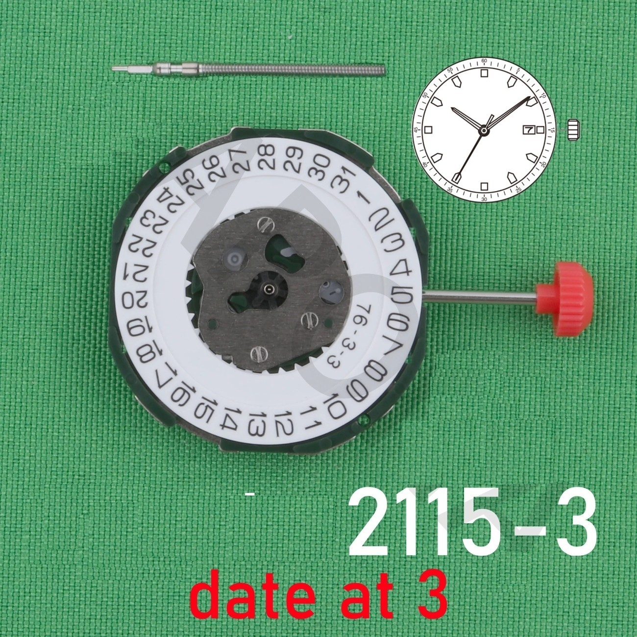 Watch Date Display Height 4.15mm Watch Repair Tool Kits For 2115 2115-3 Movement