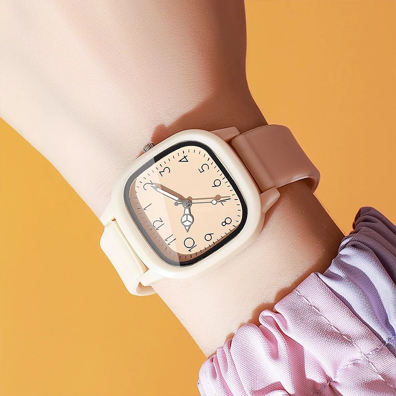 Silicone Quartz Wristwatches Stainless Steel Ladies Watches Women Watch
