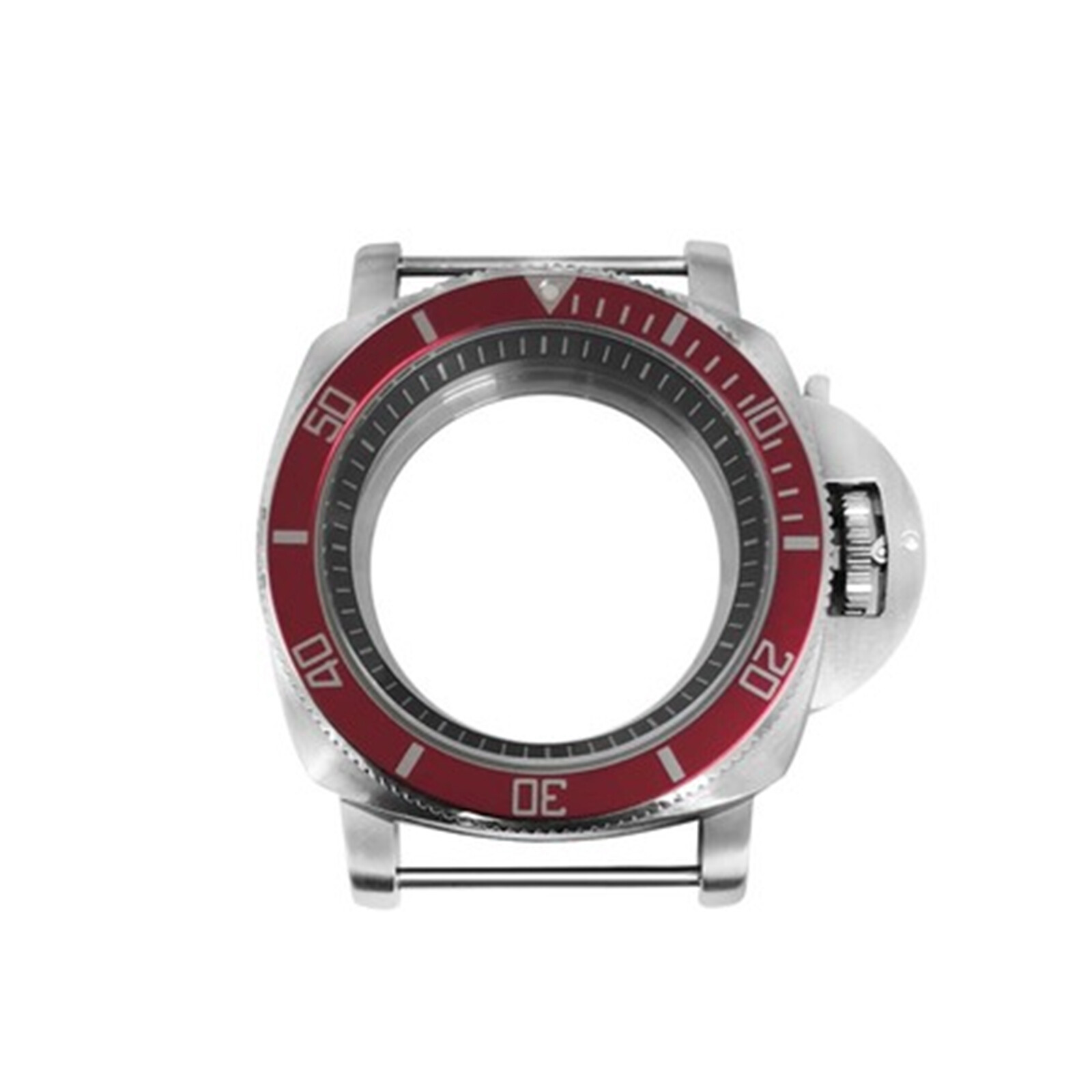 42MM Steel Watch Case Black White Strip Inner Ring for NH35/NH36/4R/7S Movement