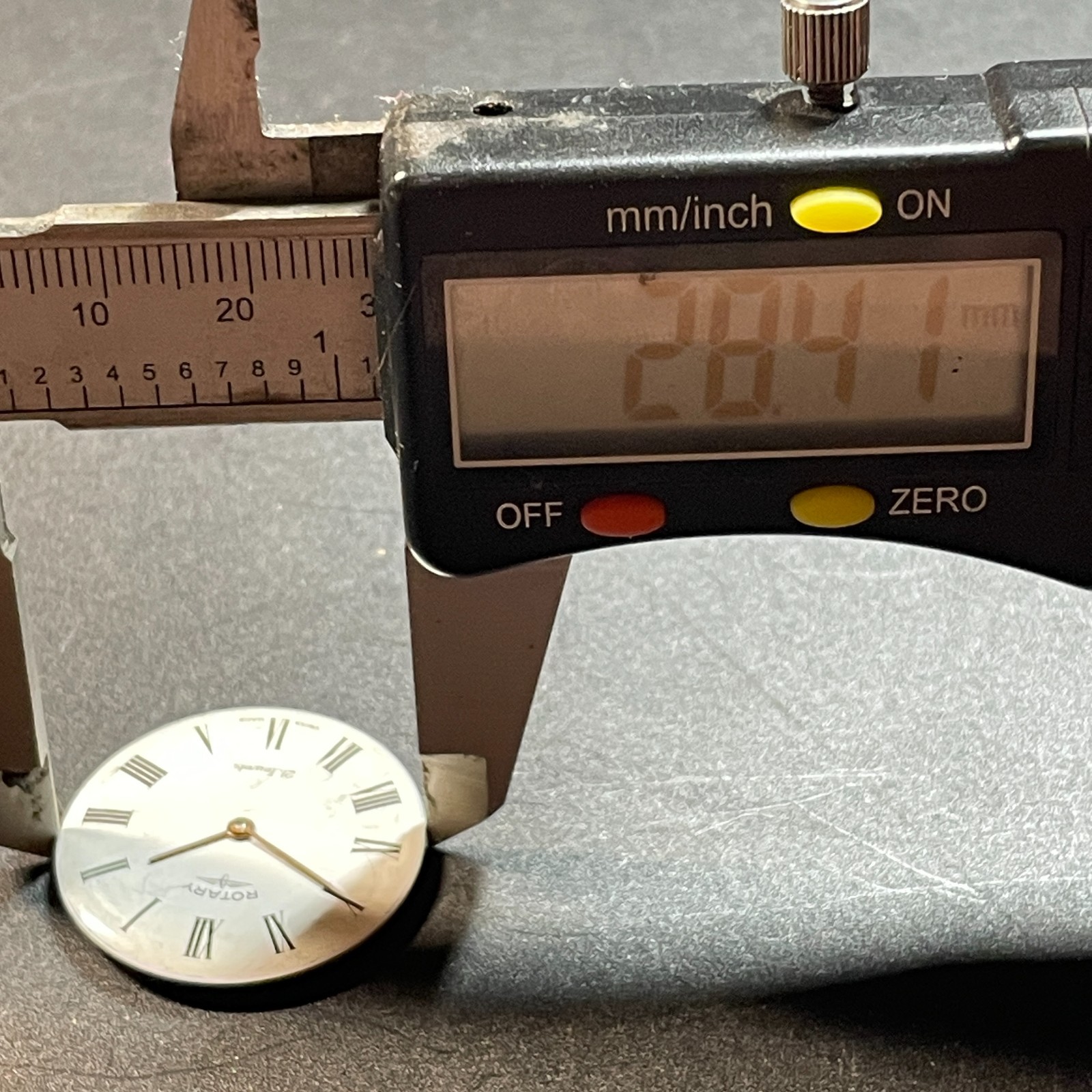 Watch Movement & Dial Enamel ROTARY Roman Face Horologist Parts or Practice 42