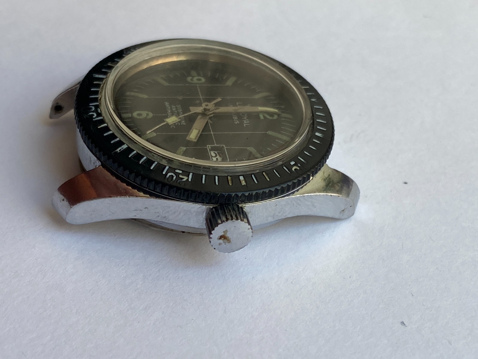 VINTAGE MEN WRIST WATCH SALE FOR PARTS LE ROYAL DIVER SUBMARINE 17 RUBIS