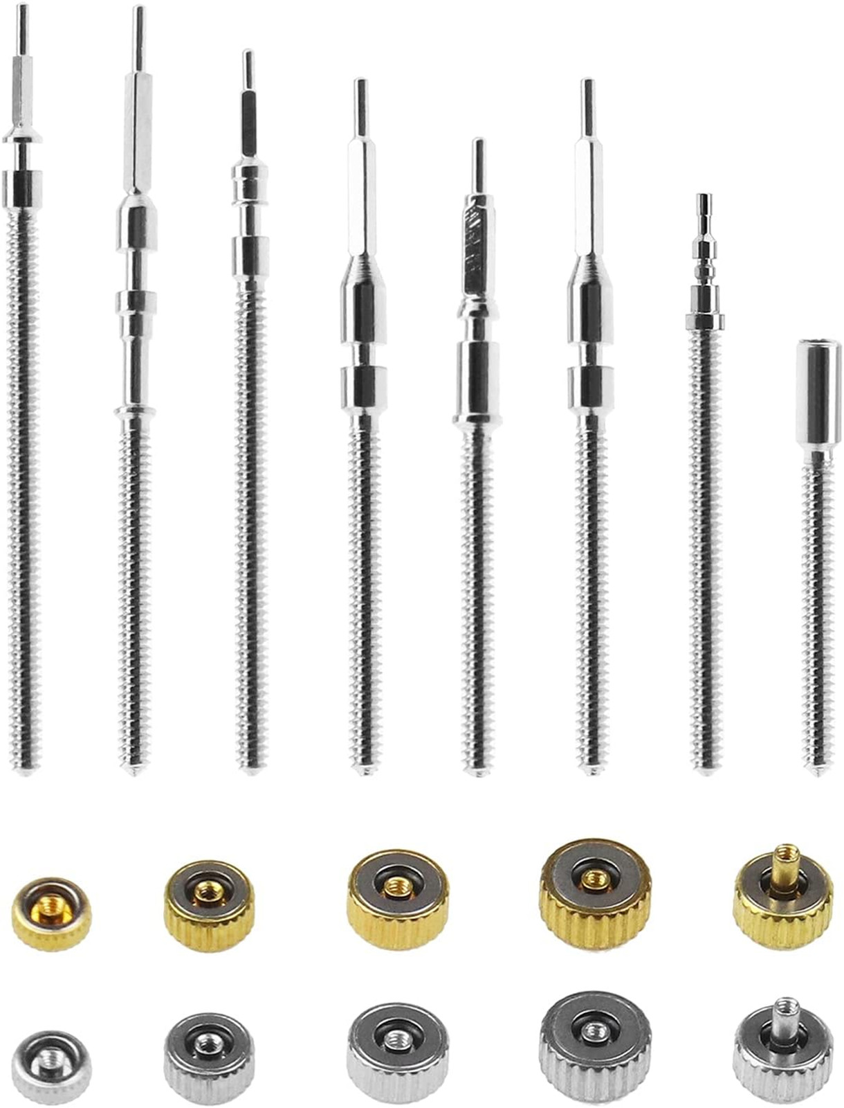 Watch Repair Kit 162pcs Copper Stainless Steel Watch Stem Extender Crowns 3.5mm