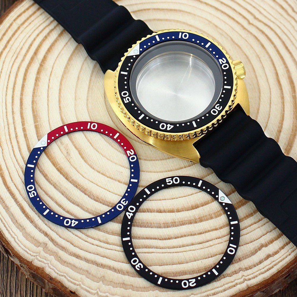 45mm Steel Golden Watch Case+Strap Modify Turtle Mod Sapphire For NH35 34 36 38
