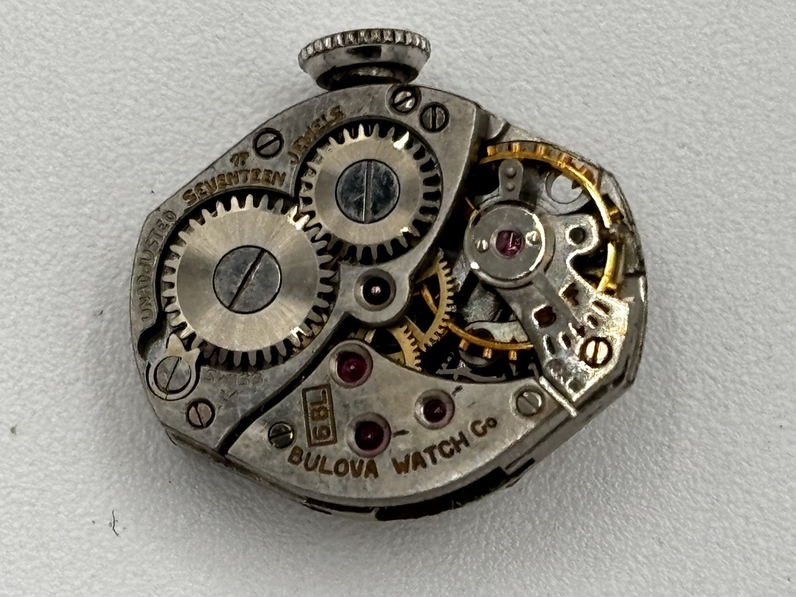 Vintage Bulova 6BL Watch Movment Dial and Hands Parts Only