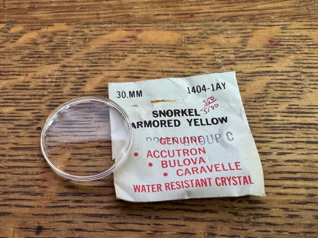 Vintage Bulova Snorkel dive watch 1404-1AY factory NOS crystal 30mm yellow ring