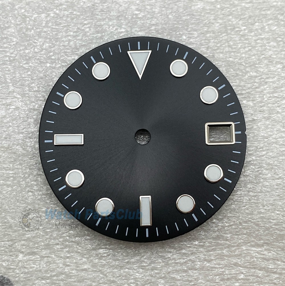 28.5mm submarine dial-Blue night light-No logo-Sun textured surface-NH35movement
