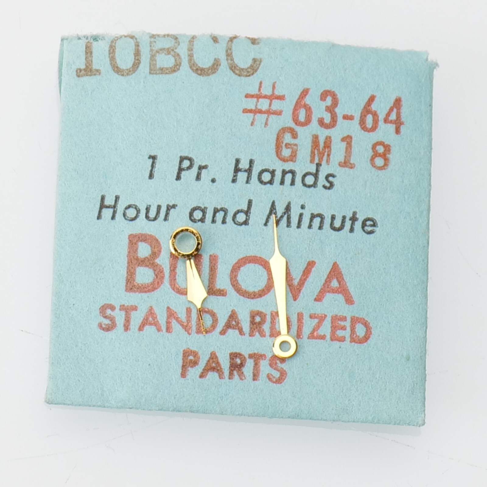 Genuine Bulova 10BCC GM 18 Hour & Minute Watch Hands #63-64 NOS Original (C4D4)