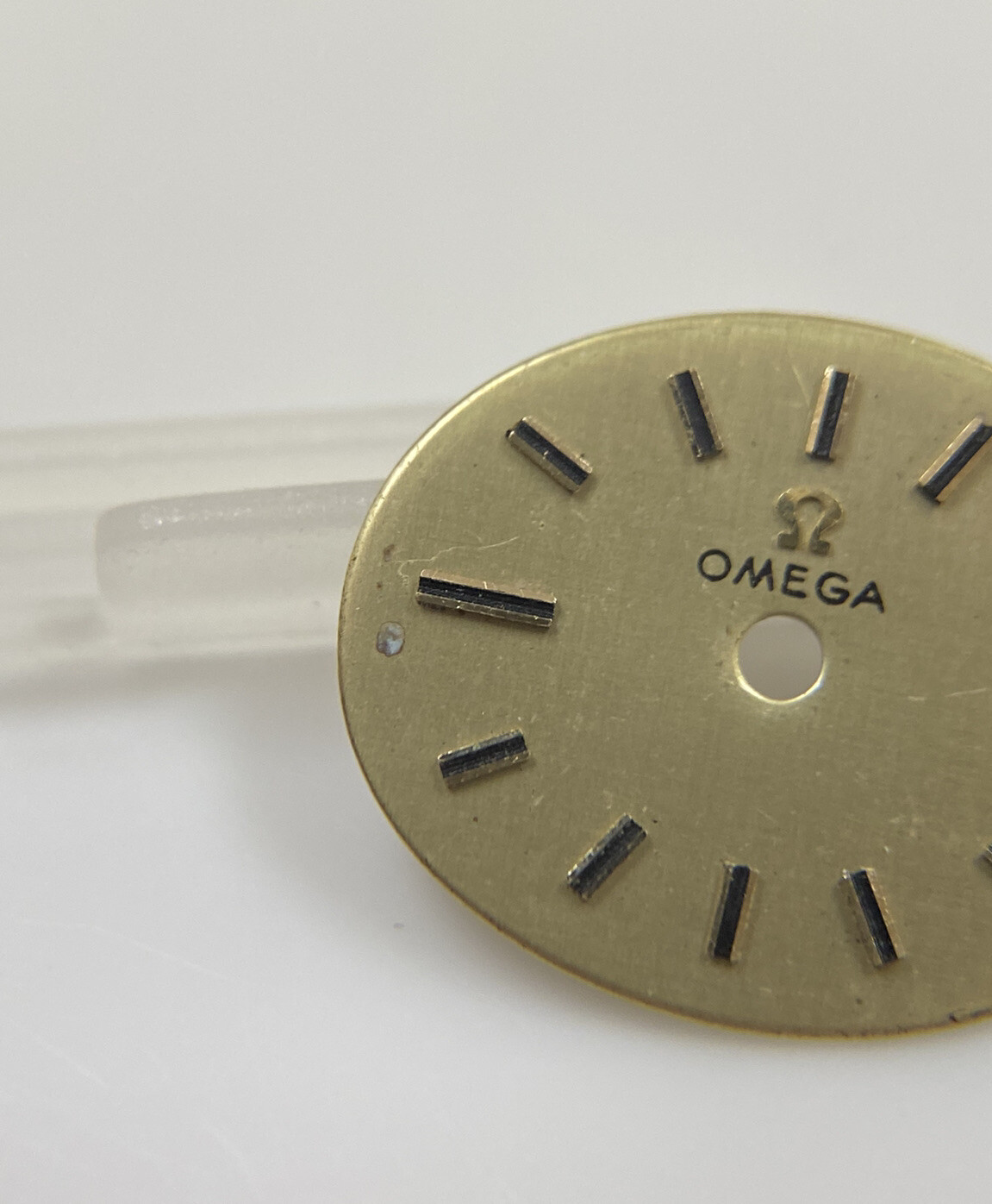 Original Vintage Omega Gold Linen Cal. 1070 13.3mm X 16.4mm Watch Dial