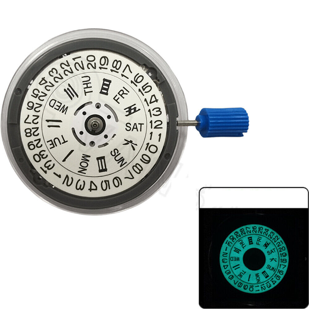 36A White Automatic Mechanical Movement Blue Lume 3/3.8 Crown Position