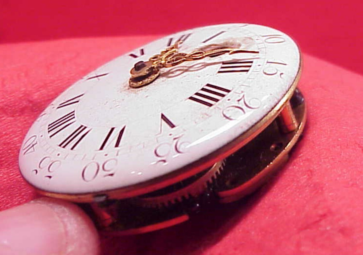 VINTAGE 36MM RILLIET A STRASBURG VERGE FUSS POCKET WATCH FRENCH MOVEMENT