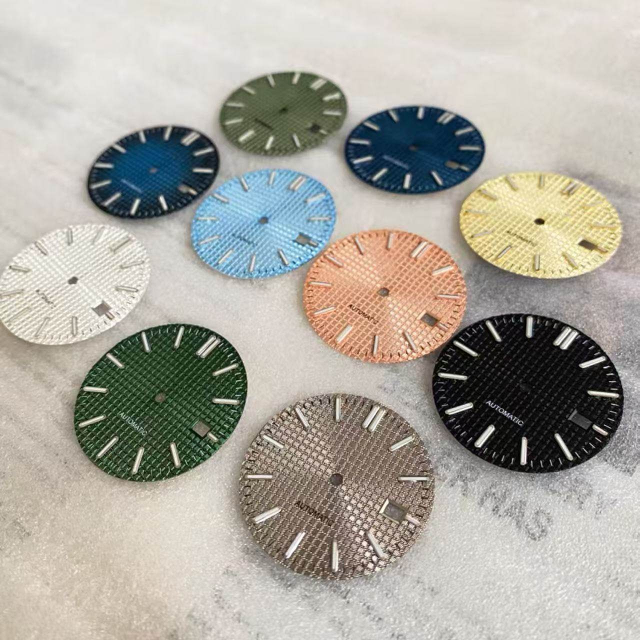31.8mm Farmhouse oak Watch Dial Green Luminous For NH35 NH36 Movement accessorie