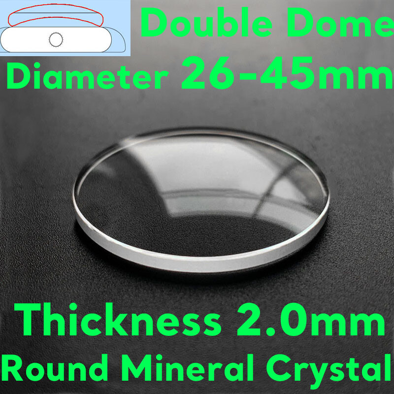 Double Dome 2mm Watch Crystal 26mm to 45mm Mechanical Watch Mineral Glass Tools