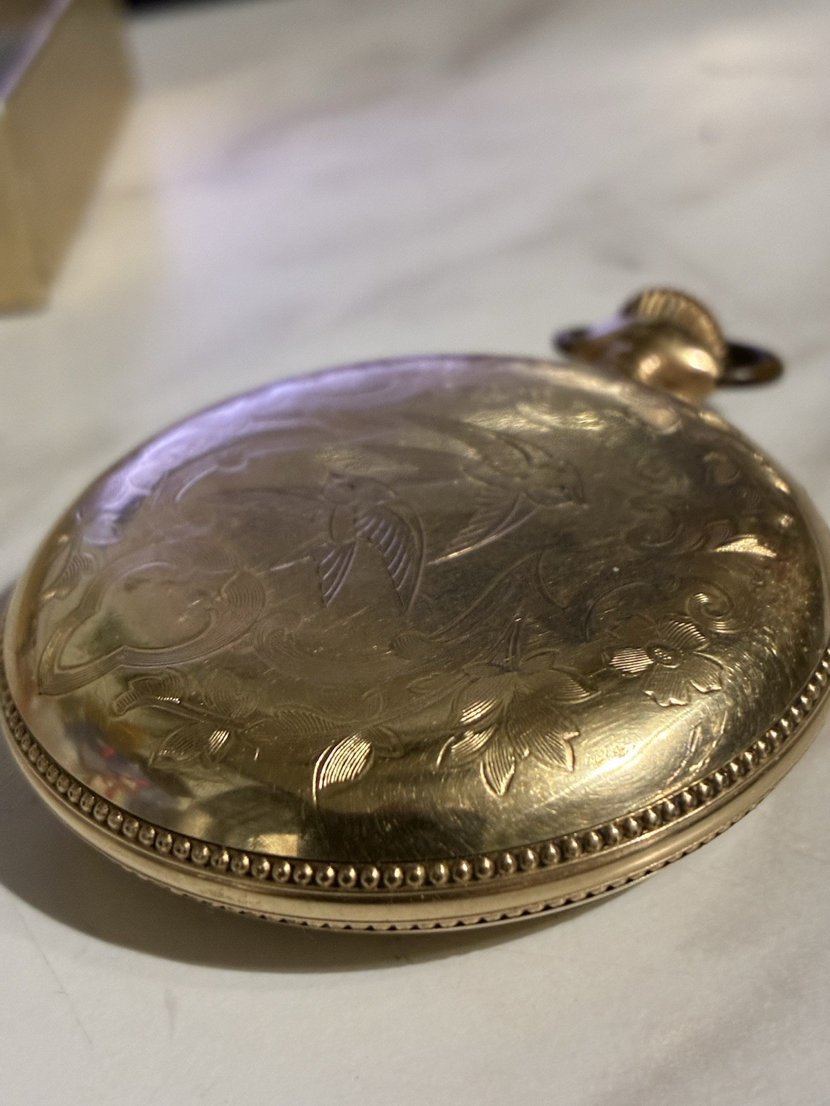 Gold Elects Swiss Pocket Watch 17 Jewels 5 Adjustments Fancy Gold Applied Dial