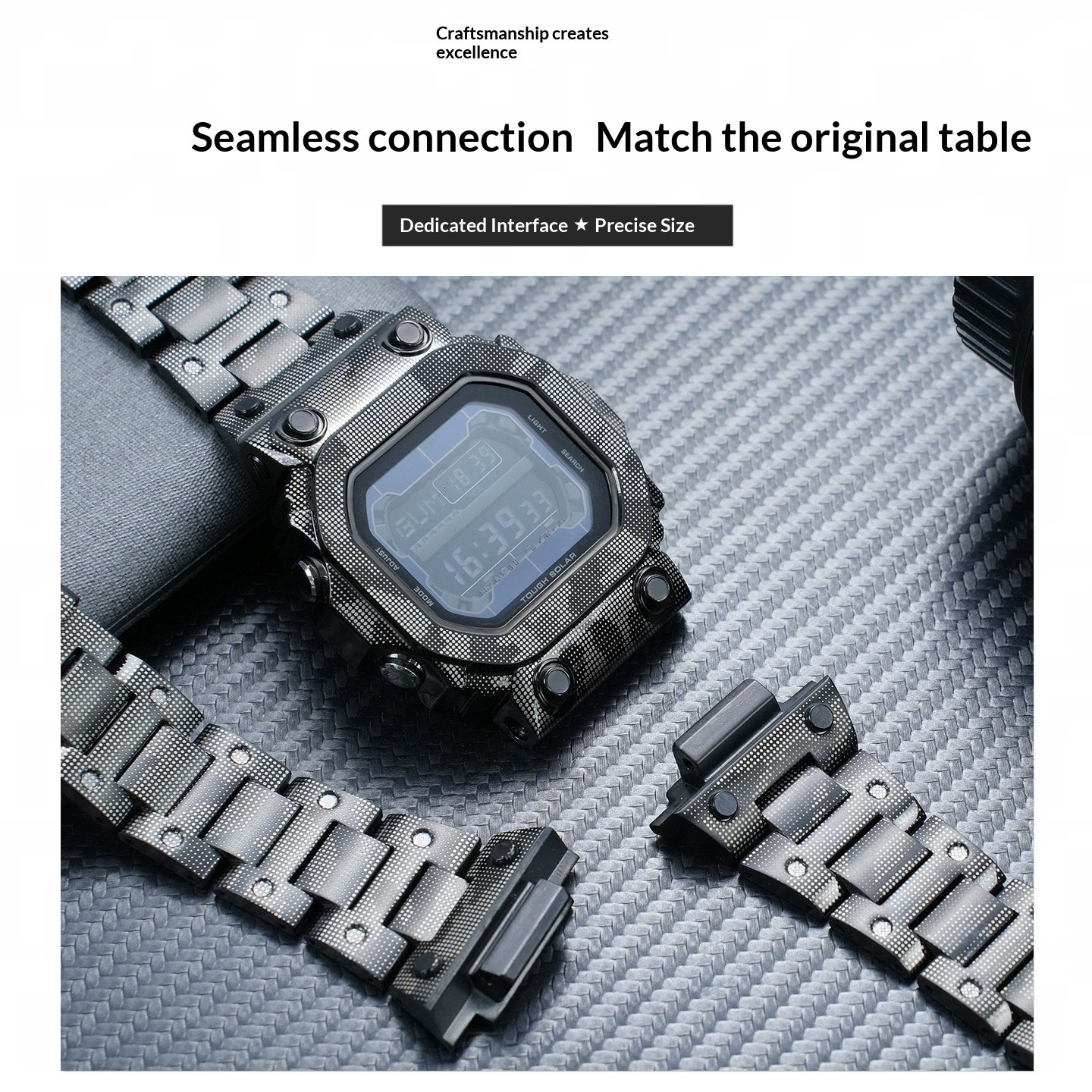 For Casio GX-56BB GXW-56 Modified Steel Watch Strap Camouflage Metal Watch Case