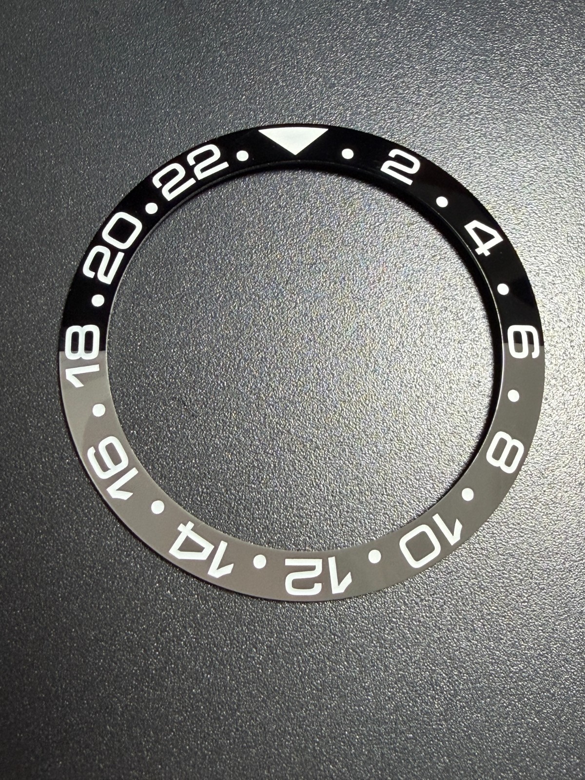 BLACK/GREY CERAMIC SLOPED BEZEL RING INSERT 38/30.6mm Seiko Rlx Sub SKX007/9
