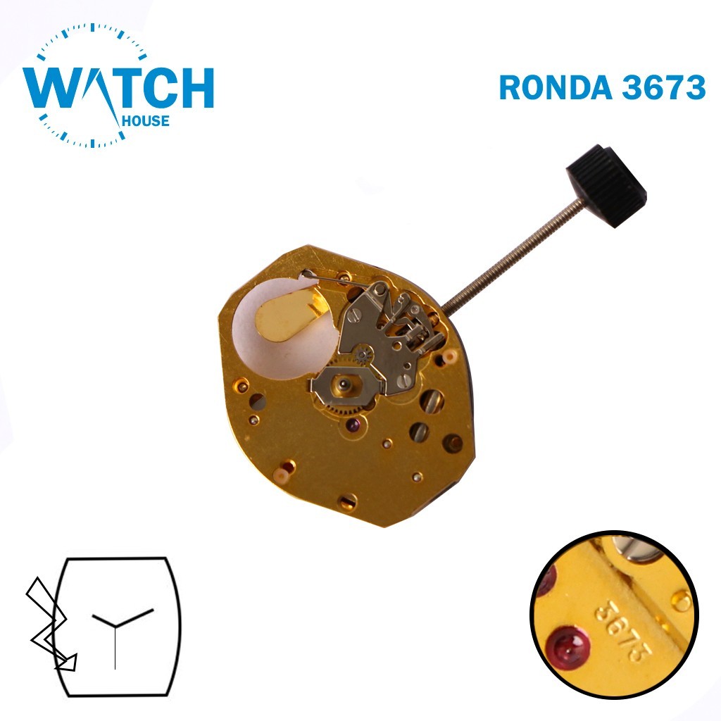 Ronda Harely 3673 Swiss Made Watch Movement, 3 Hands , watchmakers, -NOS-